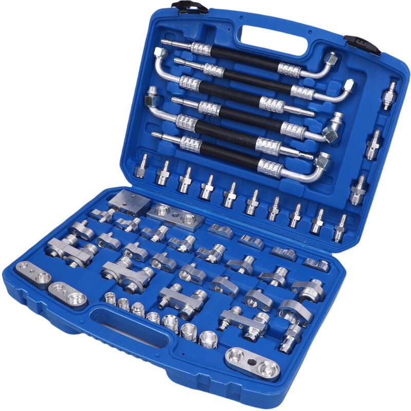 Decdeal 56pcs Automobilklimaanlage Lecketestkit Brass Conditioner Detection Tool Reparatur für Autowagen Auto AC