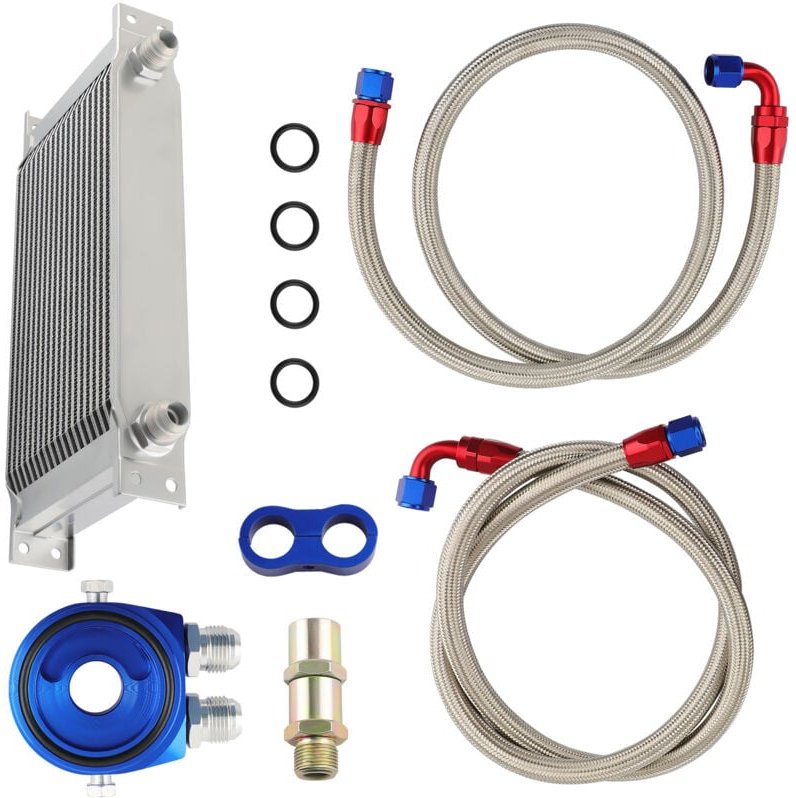 Unbranded - lkühler 19 Reihen AN10 Anschluss Kit Universal Zusatz Kühlung Extern Oil Cooler