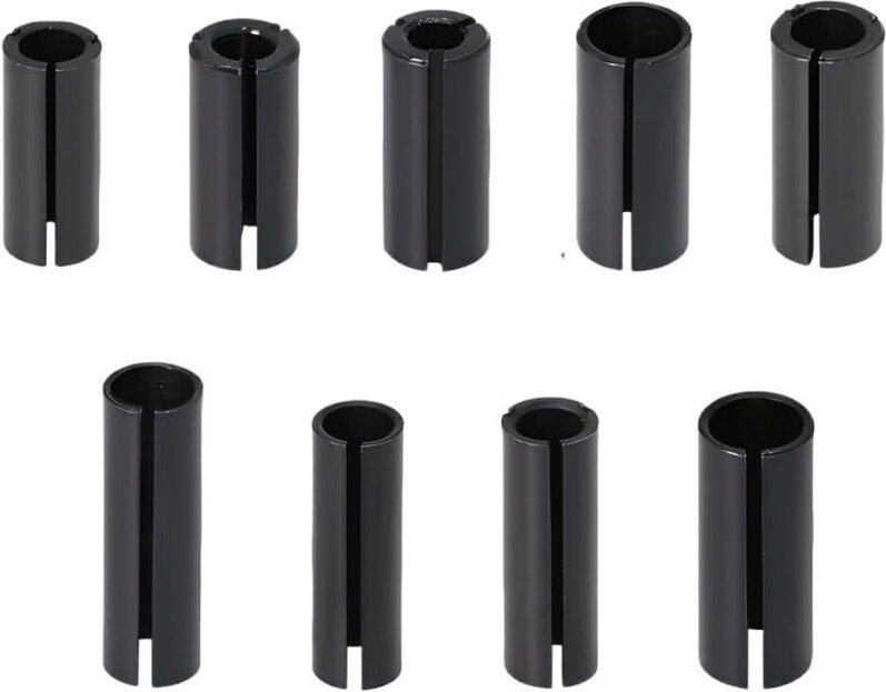 Set mit 9 Reduzierhülsen für Oberfräsen – Spannzange – 9 Größen – Spannfutter – Adapterstange für Oberfräsen – Spannzang...