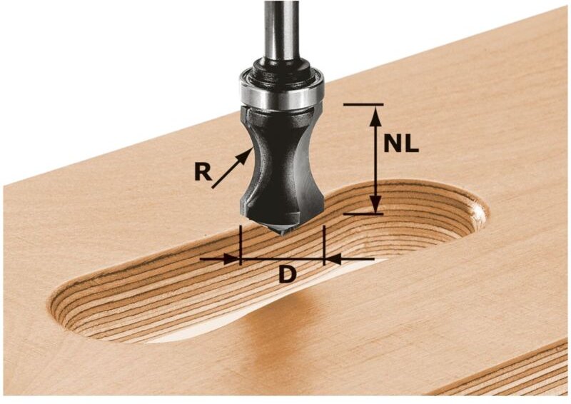 Hw S8 R16/NL32 Griffleistenfräser 19 x 19 x 68 x 16 x 8 mm ( 491033 ) für Oberfräse of 900, of 1000, of 1010, of 1010 r,...