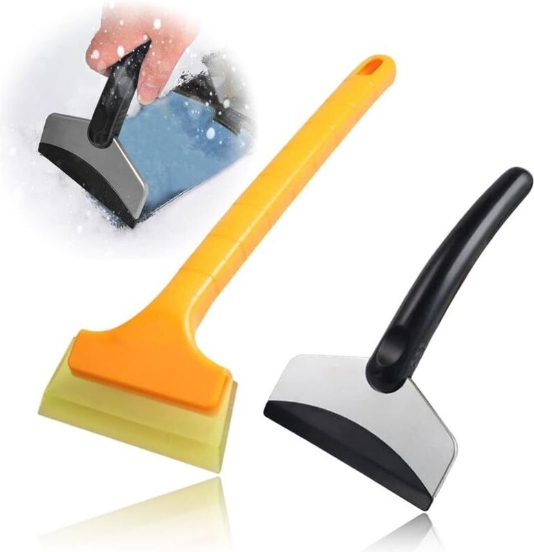 CCYKXA 2PCS Grattoir à Glace pour Voiture, Gratte-Glace Voiture Pelle à Neige sans Trace Portable,Dégivrer Les Pare-Bris...