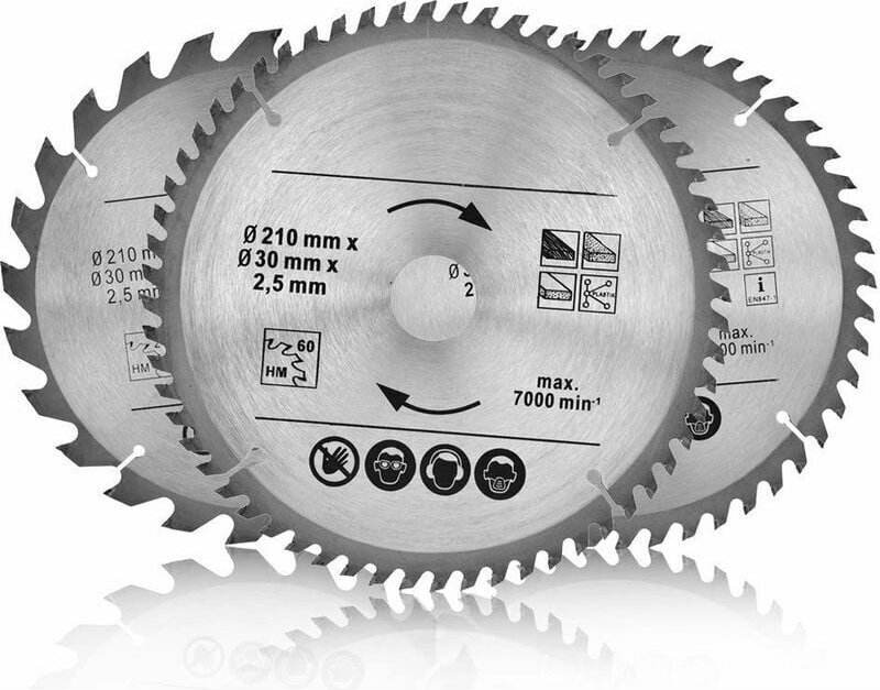 Spanplatten - Kreissägeblatt - 210mm x 30mm - 24/48/60 Zähne - Für Holz, Laminat, mdf, Aluminium, Kunststoff, Parkett, F...