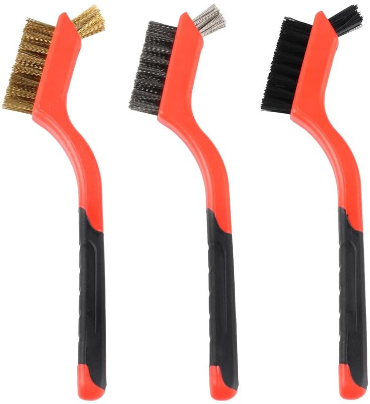 Ersandy - Set mit 3 Drahtbürsten aus Edelstahl, Messing, Kohlenstoff, Nylon, Scheuerbürsten zum Reinigen von Lötzinn, Sc...