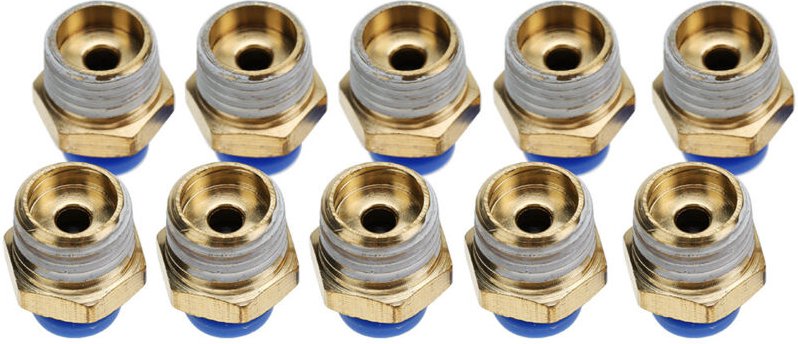 Pneumatische Schnellkupplung für 4-mm-Luftschlauch, Außengewinde, gerader Steckanschluss (PC4-2, 10er-Packung)