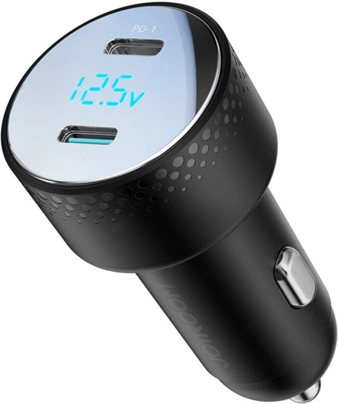 Autoladegerät 2x USB C 70W mit LED-Anzeige Joyroom Schnellladegerät JR-CCD02 - Schwarz