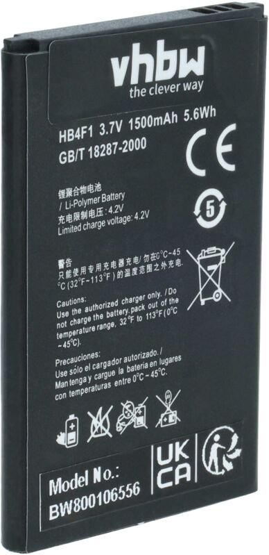 Vhbw - Akku kompatibel mit Huawei E5836s, E5838, E583X, E585, E586, E586E, E586Es Router Modem Hotspots (1500mAh, 3,7V, ...