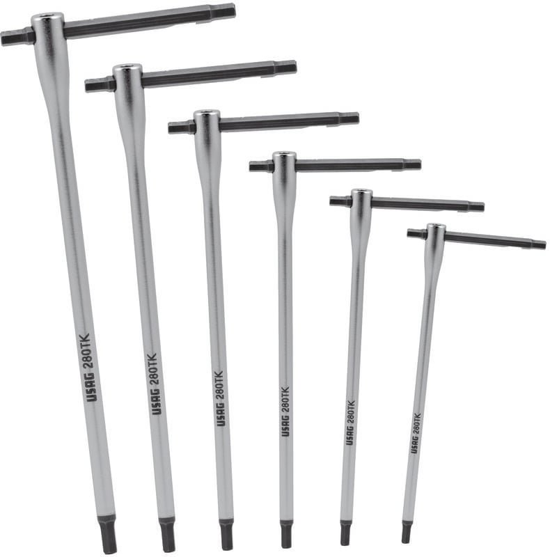 Usag - 280 TK/SE6 Satz 6 Sechskant-T-Schlüsseln Außengewinde verschiebbare