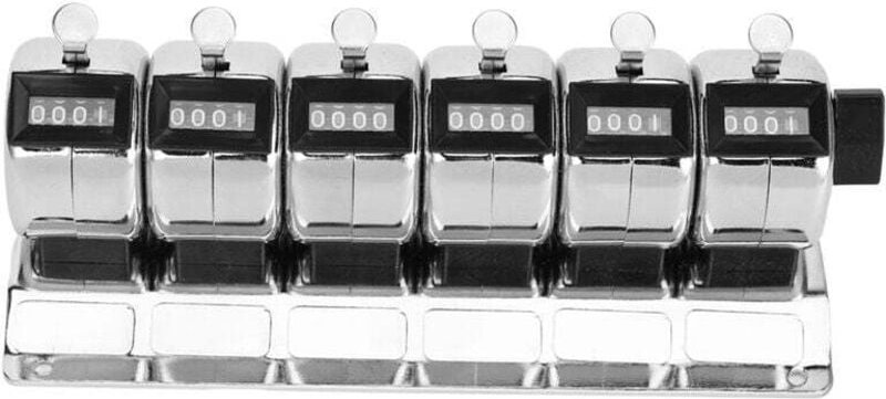 Compteur Mécanique Métal 4 Chiffres Manuel Clicker Comptage Acier Inoxydable Lot 6 Unités