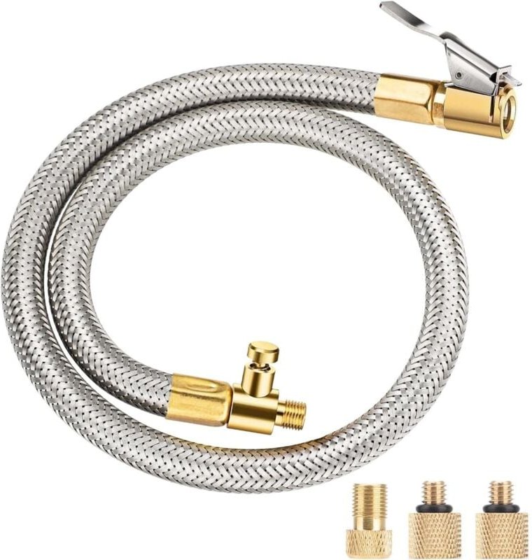 21-Zoll-Reifenfüllschlauchadapter, Schnellanschluss-Verriegelungs-Luftanschluss für tragbare Luftkompressoren