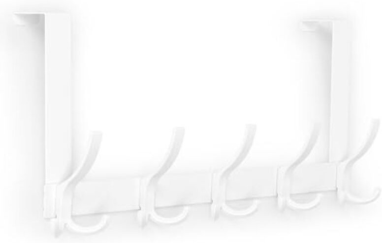 Türhaken zum Einhängen mit 15 Haken, Türgarderobe zum Einhängen für Badezimmer, flexible Kleiderhaken Tür, Türhaken Inne...