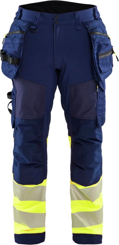 Arbeits-Softshellhose Hochsichtbarkeit Klasse 1 1821 - Marine/Gelb S - DE(C46) - Lang