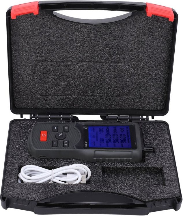 TVOC-Luftqualitätsmonitor, Temperatur- und Feuchtigkeitsmesser, CO2-Tester für Zuhause, multifunktionales Luftqualitätsm...