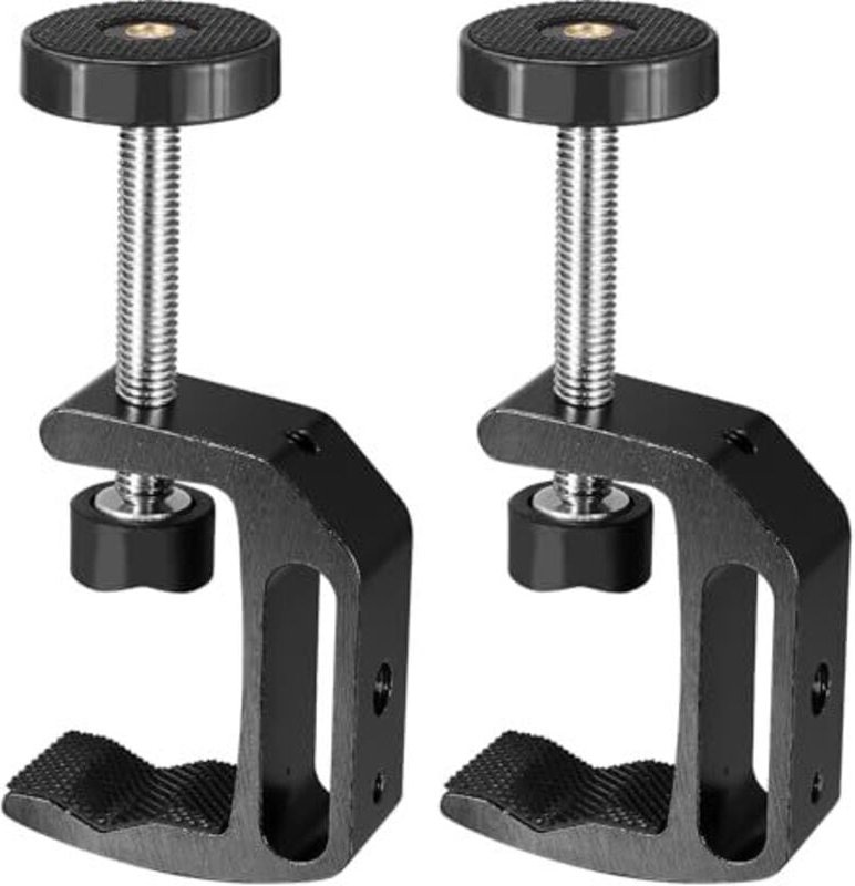 2 Stück C Klemmen, Tischklemmen Verstellbar, 0-47mm Einstellbar Trägerklemme für Rohr C Zwinge, Aluminium Schraubzwinge,...