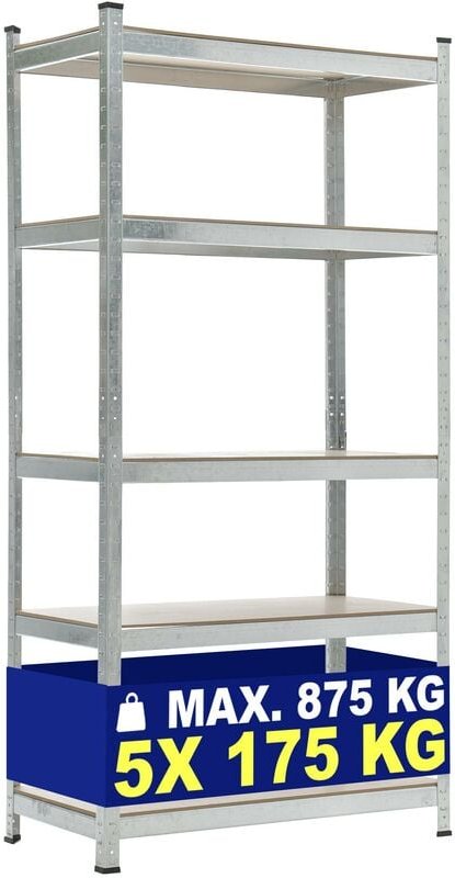 Lagerregal 90x40x180 cm silber 90x40x180 cm