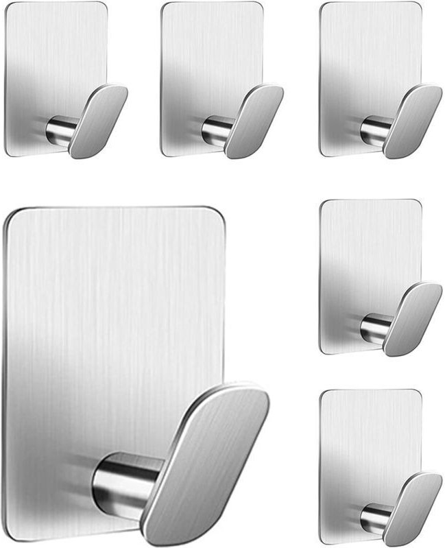 6 selbstklebende Wandhaken, Garderobenhaken, Handtuchhalter, Bad-Handtuchhaken, Küchenhandtuchhaken, kein Bohren erforde...