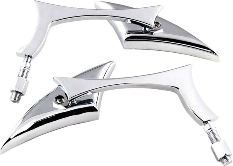 2 Stück (Chrom) 8/10 mm Universal-Lenkerendspiegel für Motorräder aus Aluminiumlegierung für Straßenmotorräder, Sportmot...