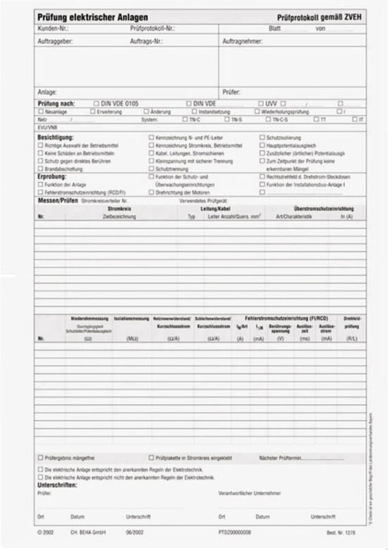 Beha Amprobe - 2146070 1278D Prüfprotokoll 1 St.