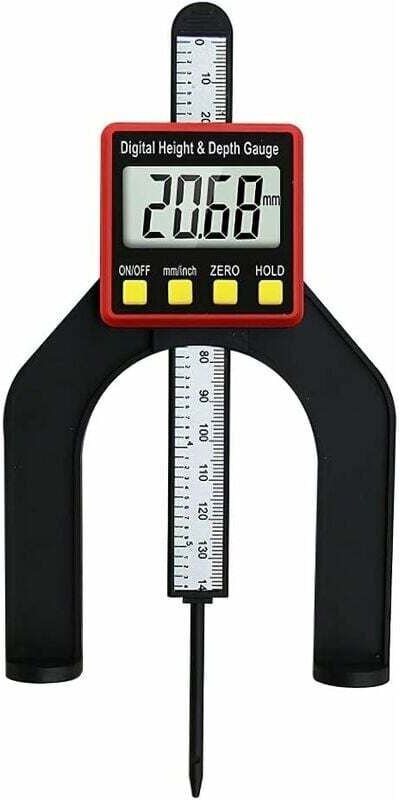 FOREHILL Digitaler Tiefenmesser, Höhenmessgerät für die Holzbearbeitung, 2-in-1 Höhenmessgerät zum Setzen von Nuten