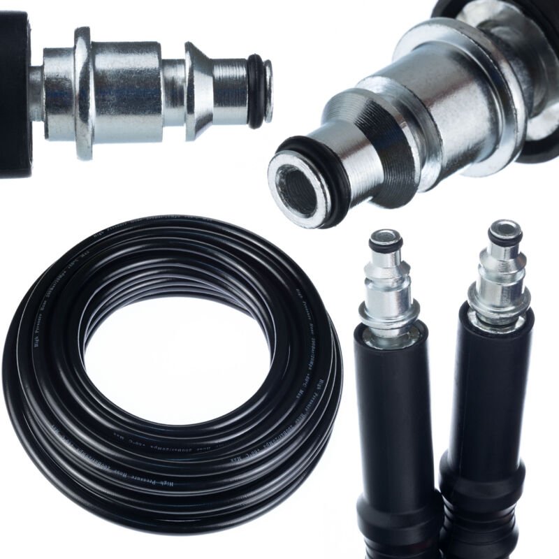 Rosfix Hochdruckschlauch 5 m – Click-Connect System, Nylon- und PVC-Ummantelung 200 bar, 60 °C Ersatzteil für Hochdruckr...