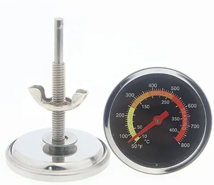 Kugelthermometer, großskaliges Ofentemperaturmessgerät 2-3/8", leicht, korrosionsbeständig, mit Ständer für den Grill