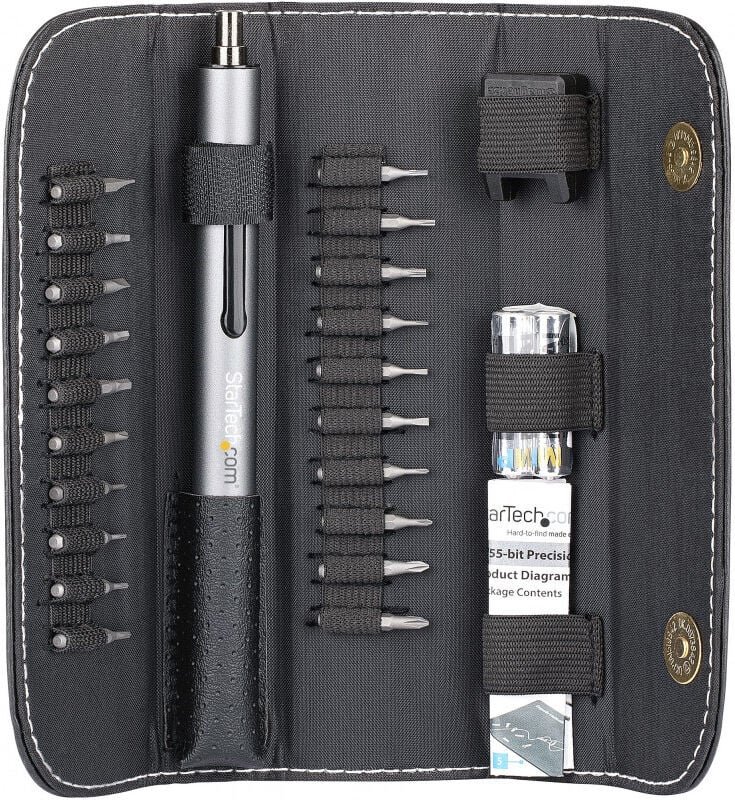 StarTech.com Set Tournevis de Précision Électrique - 20 Embouts - Mini Tournevis Magnétique sans Fil - Réparation Électr...