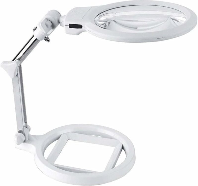 Tischlupe, Lupenlampe auf verstellbarem Metallständer, großer verstellbarer Schreibtischständer, 130 mm, Inspektions- un...