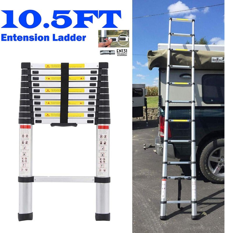 Teleskopleiter ausziehbar 3.2m /10.5FT diy Stehleiter 150kg Belastbarkeit EN131