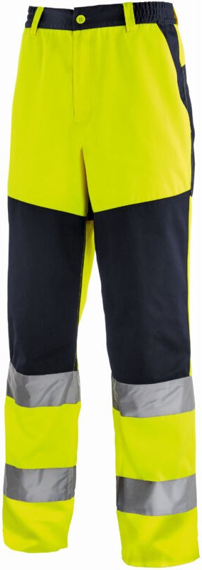 Warnschutz-Bundhose ROCHESTER leuchtgelb/navy Größe 110
