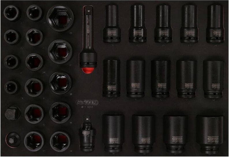 KS Tools 3/4 Kraft-Stecknuss-Satz in Schaumstoffeinlage, 33-tlg.