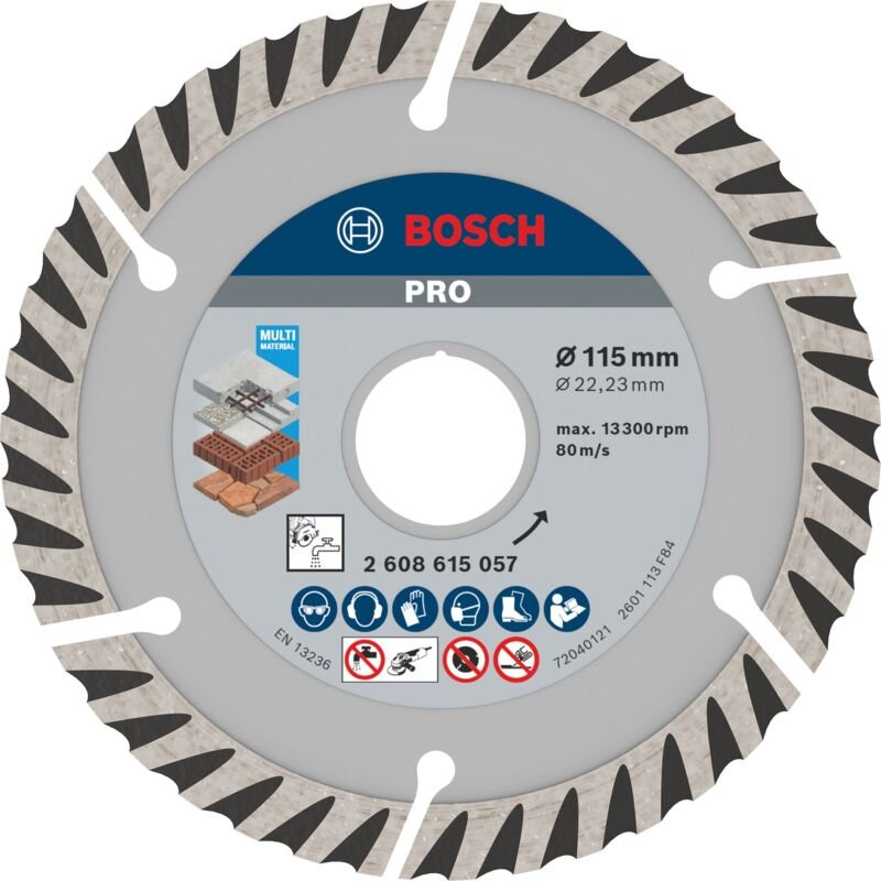 Pro Multi Material Diamanttrennscheibe, 115 x 22,23 mm, 10-tlg. - Bosch