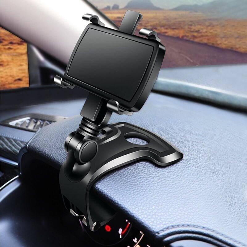 Multifunktionale Universal-Handyhalterung für das Armaturenbrett, verstellbarer Federclip, um 1400° drehbar für Smartpho...