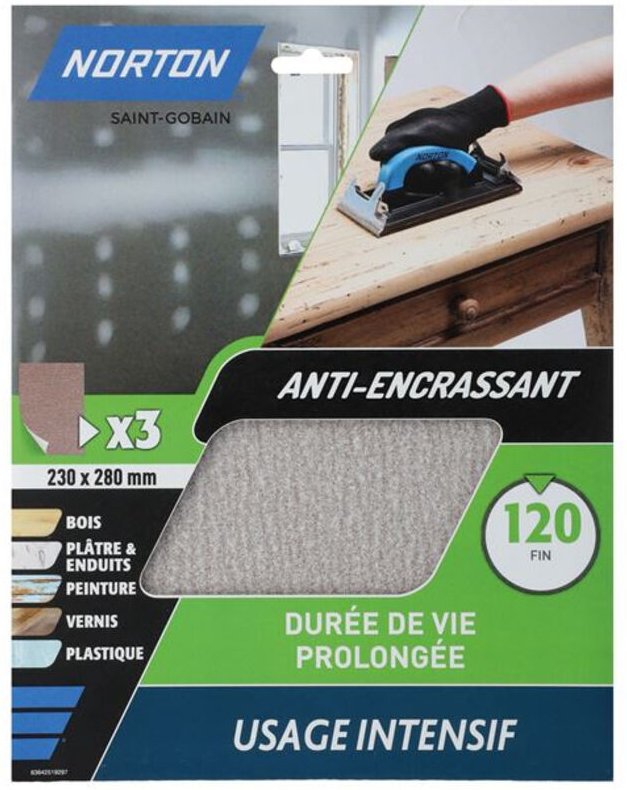 Anti-Verstopfungsblätter 230x280 Körnung 120 - Norton