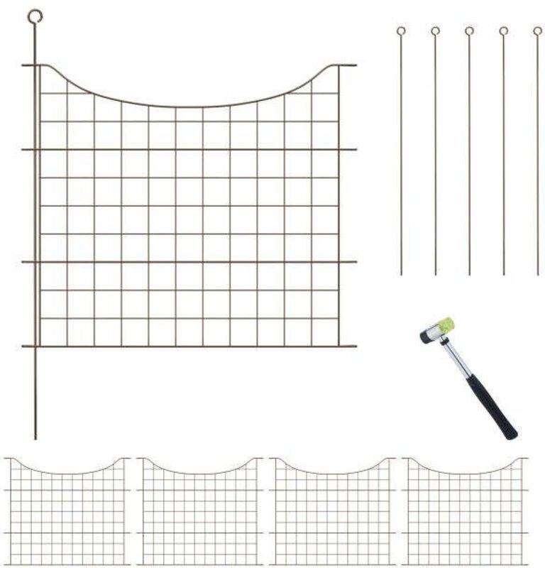 Teichzaun mit 5 teilen und unteren bogen