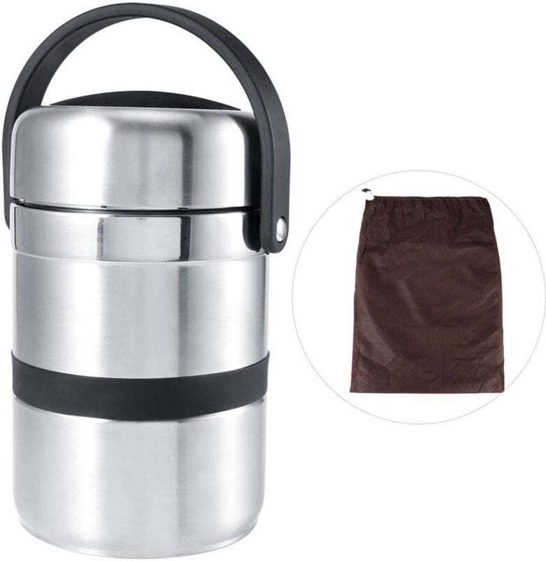 Vtizikl Boîte à déjeuner isotherme en acier inoxydable 1,8 l, boîte à déjeuner isotherme multicouche, boîte à déjeuner, ...