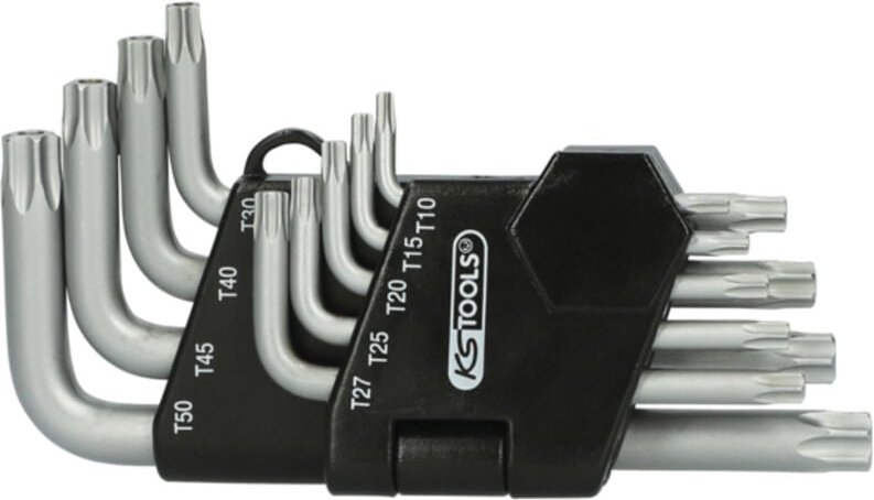 Satz mit 9 kurzen durchbohrten TORX®-Schlüssel männlich