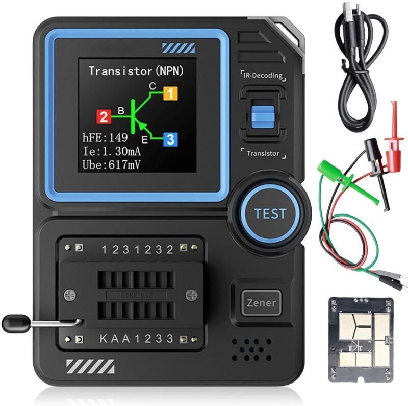 LCR-P1 Transistortester, Transistormessgerät mit Farbdisplay, Dioden-Kondensator-Widerstandsmessgerät, LCR-Meter, LCR-Wi...