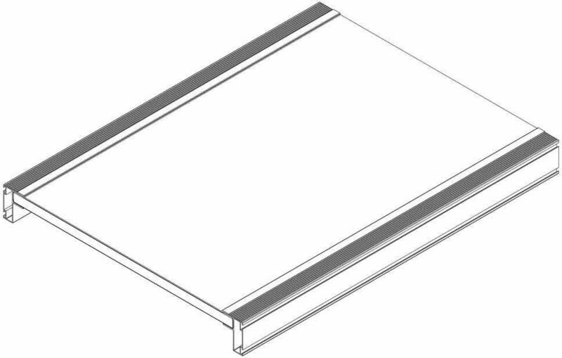 MUNK Plattform mit AL-Belagprofil für Podestleitern Korundbeschichtung