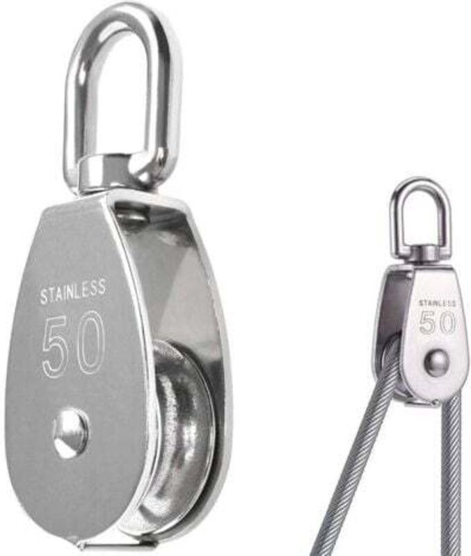 Schwenkbare Rolle mit einem Rad aus Edelstahl 304 M50, Tragfähigkeit 400 kg - silber NPTERBL