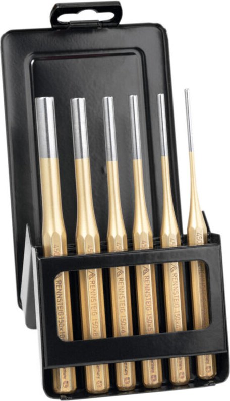 Rennsteig Splintentreiber-Satz, in Metallkassette, Normalqualität, 6-teilig