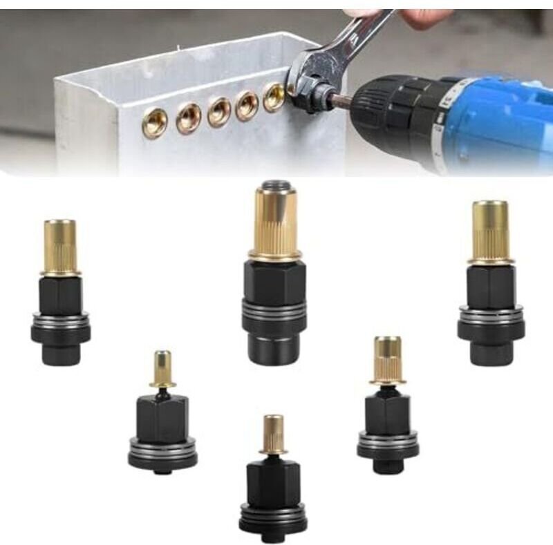 6-teiliges Nietzangenset zum Vernieten von Muttern der Größen M3, M4, M5, M6, M8 und M10, manuelle Nietzange, Einpressmu...