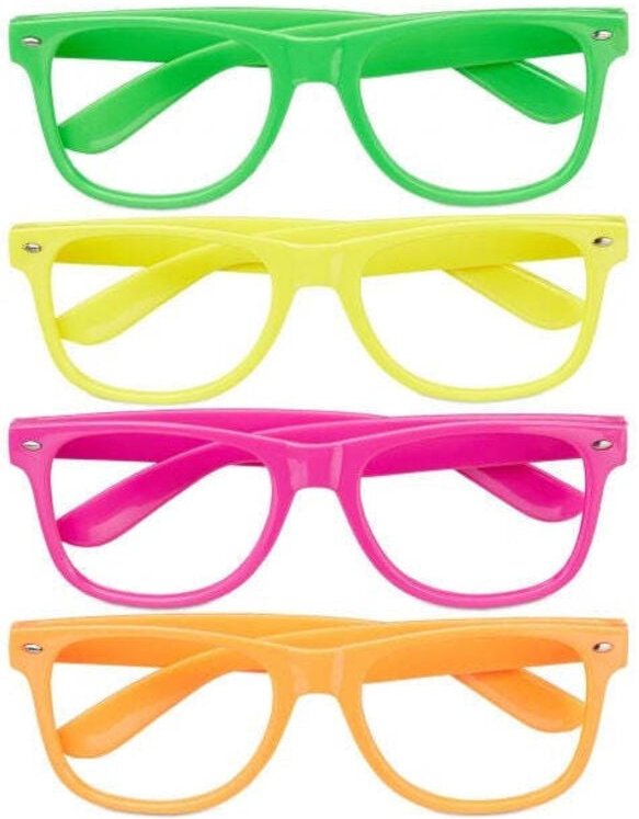 4er set neon partybrillen