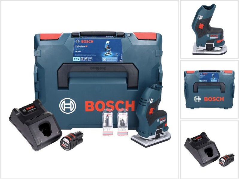 Bosch GKF 12V-8 Professional Akku Kantenfräse 12V + 1x Akku 3,0 Ah + Ladegerät + L-Boxx
