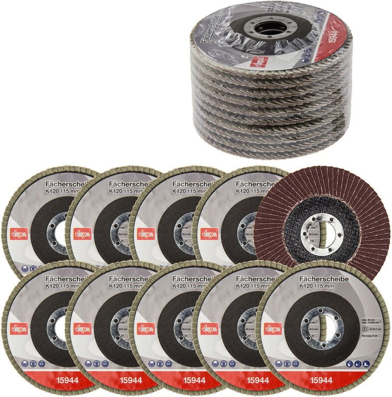 Dema - Fächerscheiben K120 115 mm 10er Set