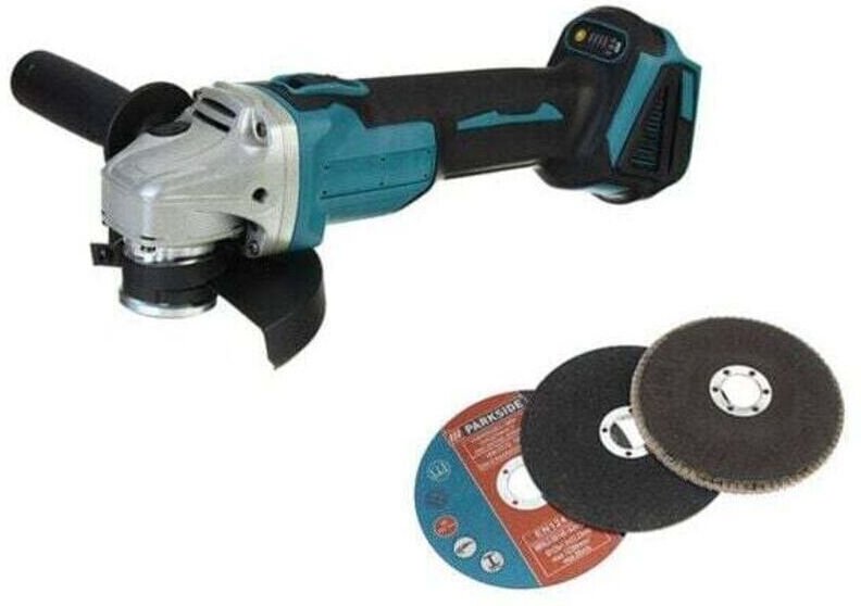 125 mm 18 V 4-Gang Akku-Winkelschleifer für Makita, Akku + Zubehör (nur Gerät)