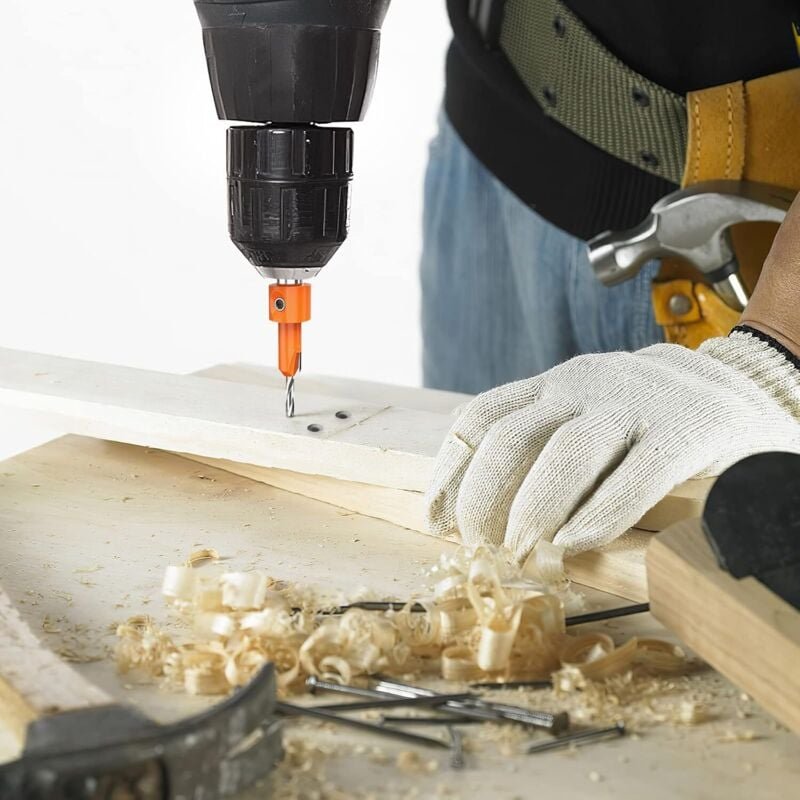 Satz von Senkbohrern mit Sechskantschaft für die Holzbearbeitung, einstellbare Tiefe, Klinge aus Kohlenstoffstahl und YG...