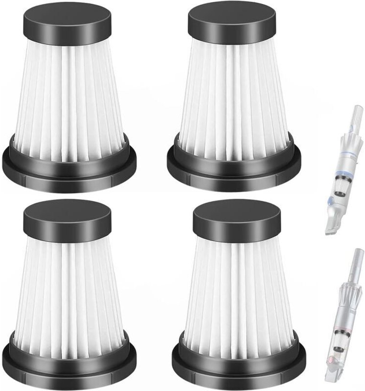 4er-Pack Ersatz-HEPA-Filter für Akku-Staubsauger, passend für Moosoo K12, K12 Pro, K13, Genius Invictus One 1.0, X7/2.0 ...