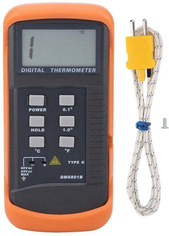 Thermoelement-Thermometer, DM6801B Einkanal-Digital-Thermoelement-Thermometer mit Thermoelementsensor Typ K, LCD-hinterg...