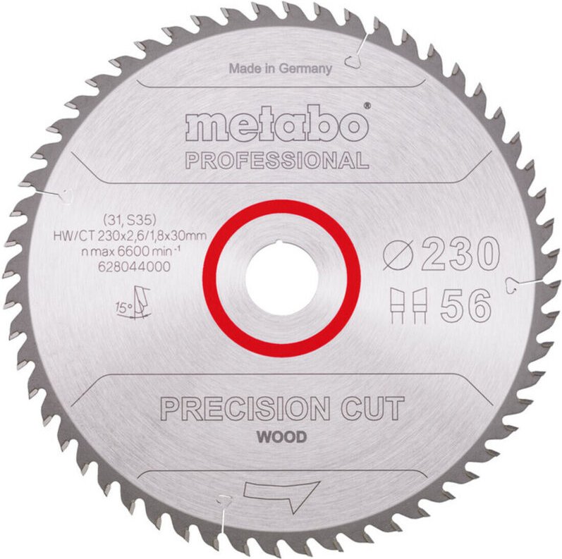 Hw Kreissägeblatt Precision Cut Wood hw/ct 230x30 56z - Metabo