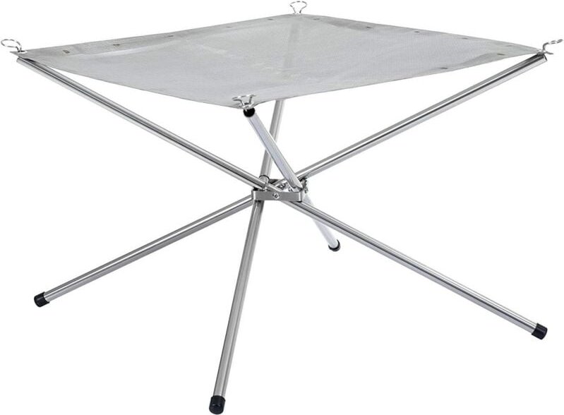 Faltbarer Feuerständer aus Edelstahl