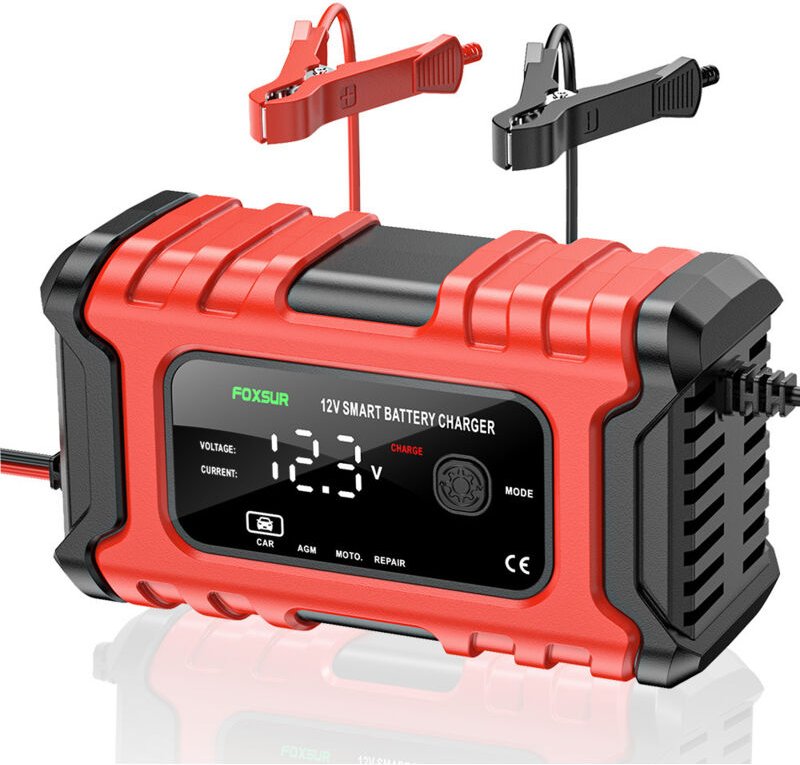 12-V-Autobatterieladegerät, 6-A-Vollautomatik-Smart-Ladegerät, Erhaltungs- und Ladegerät, Autobatteriereparatur und Desu...